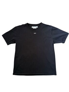 Off White Black Arrow Floral Print Lilies Logo Heavy Weight 
T Shirt